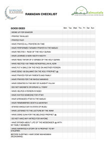 RAMADAN CHECKLIST